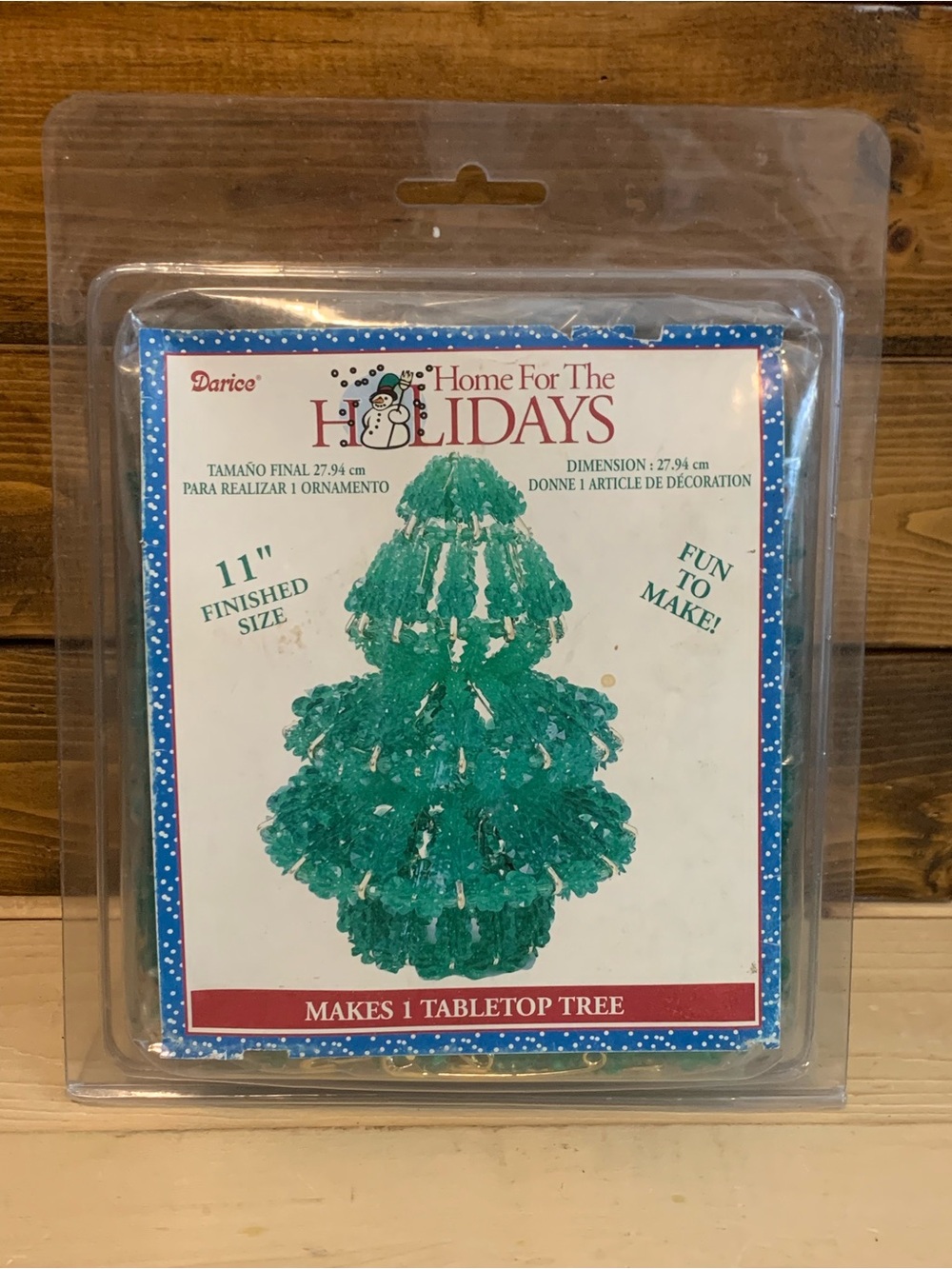 Vintage Darice Home For The Holidays Green Tabletop Christmas Tree Kit